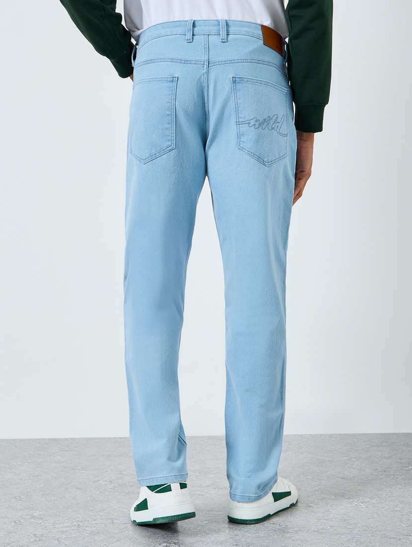 men plain mid rise full length straight jeans - 22394955 -  Standard Image - 2