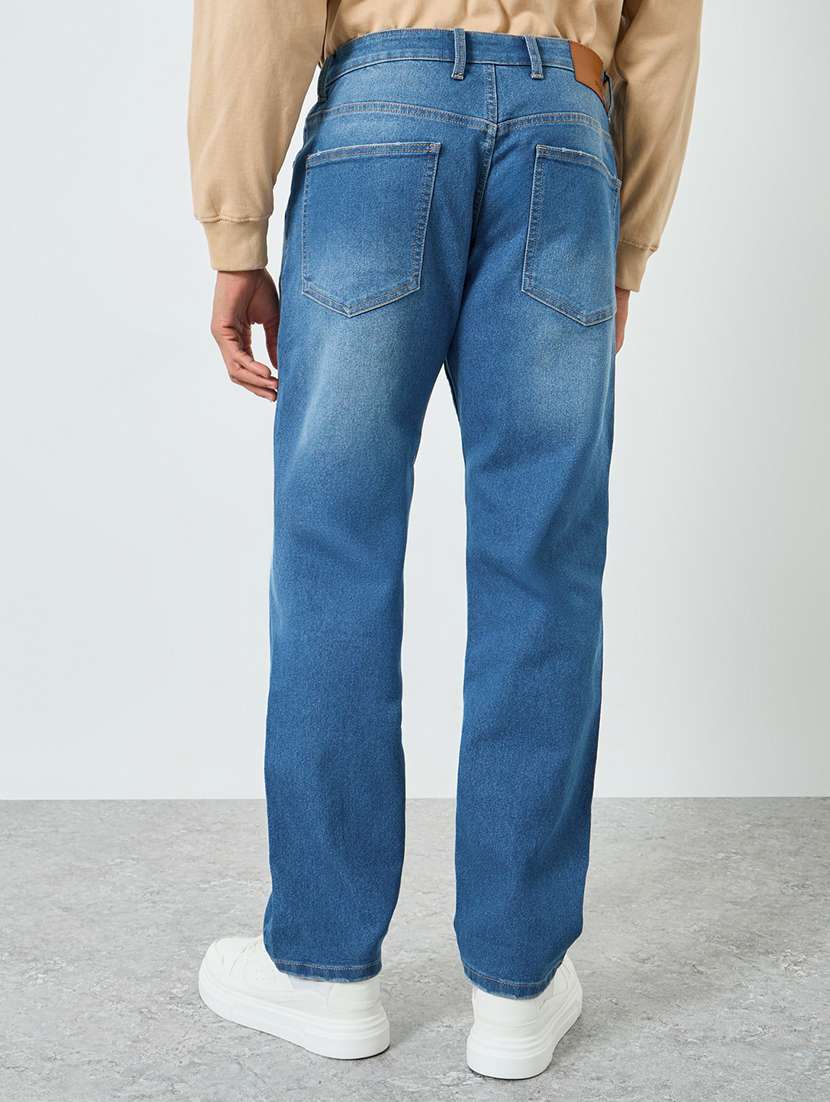 men washed mid rise full length straight jeans - 22394964 -  Standard Image - 2