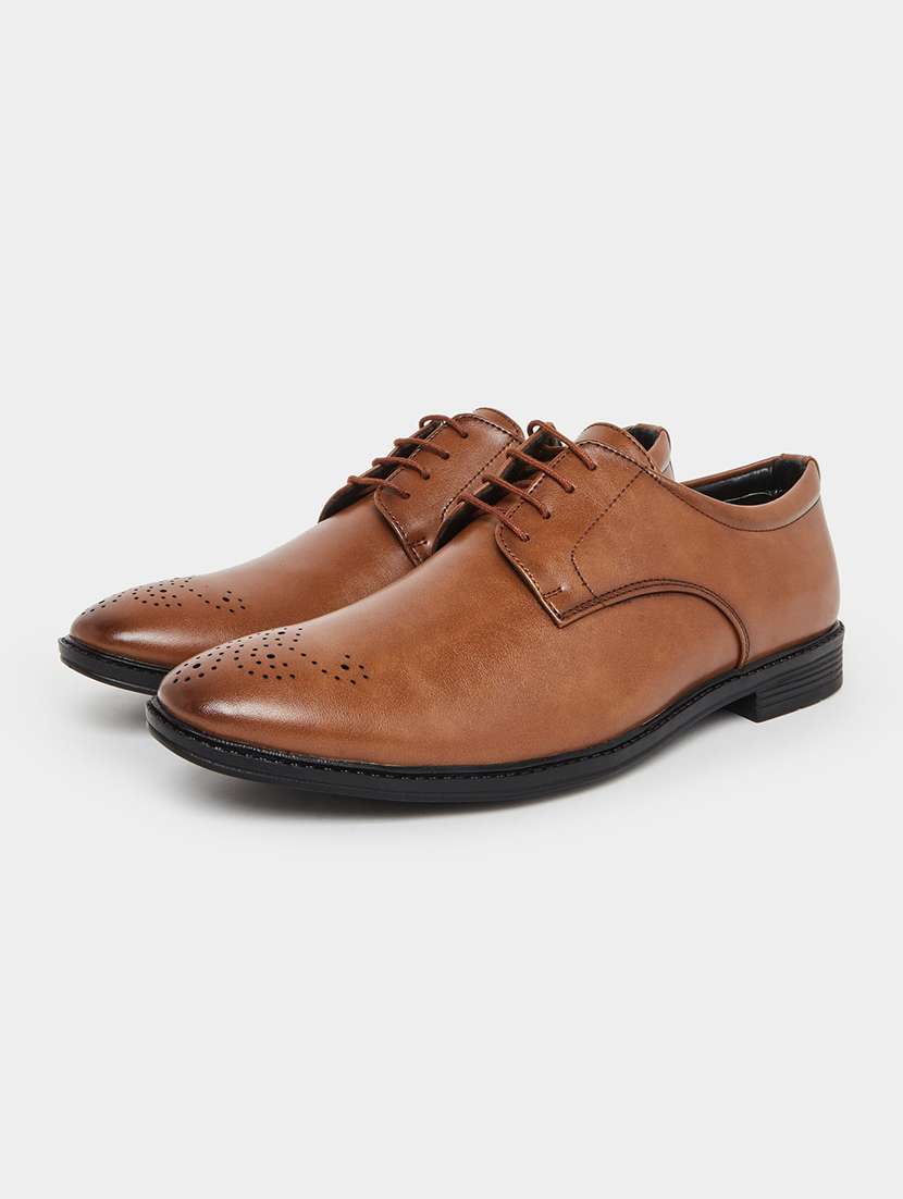 men solid lace up brogues