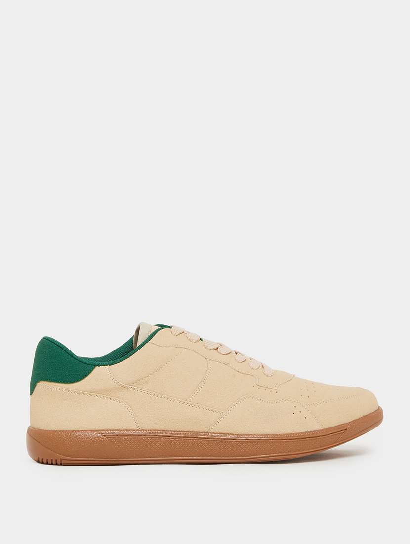 men solid lace up casual shoes