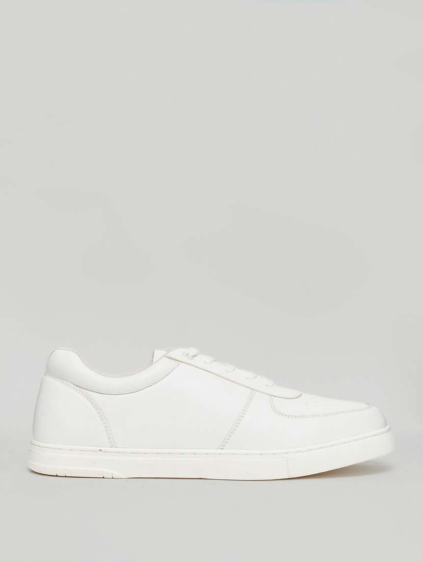 men solid lace up casual shoes