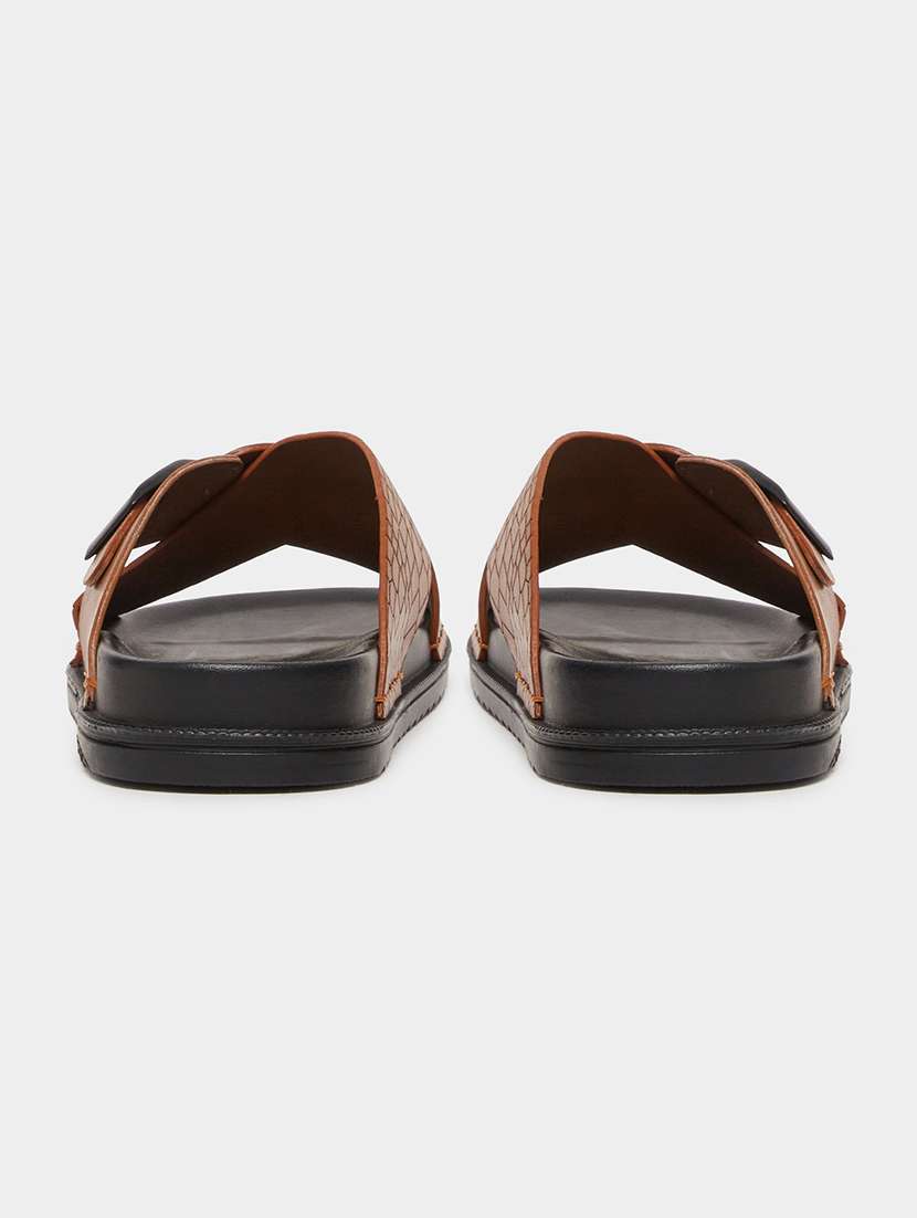 men brown slip on sandal - 22395026 -  Standard Image - 2
