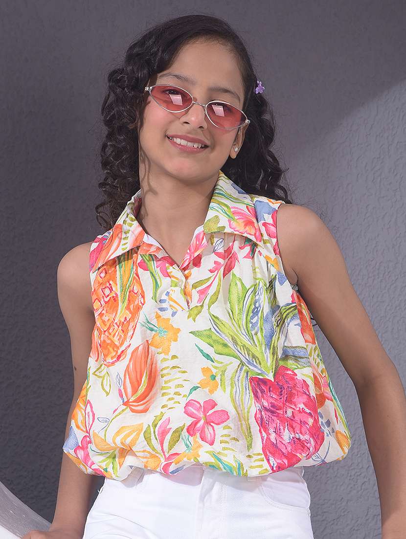 girls printed sleeveless top