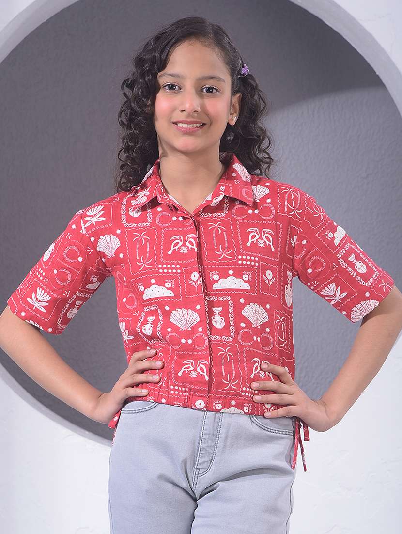 girls printed short sleeve shirt top - 22395237 -  Standard Image - 2