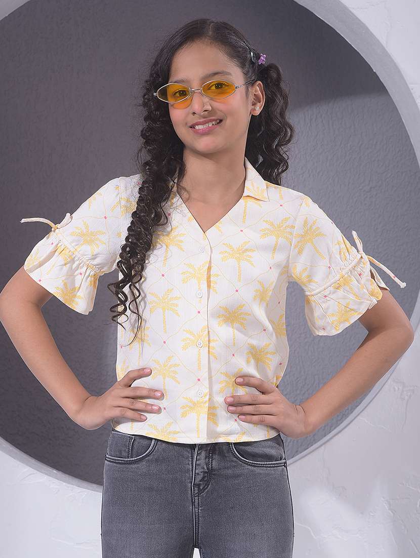 girls printed short sleeve shirt top