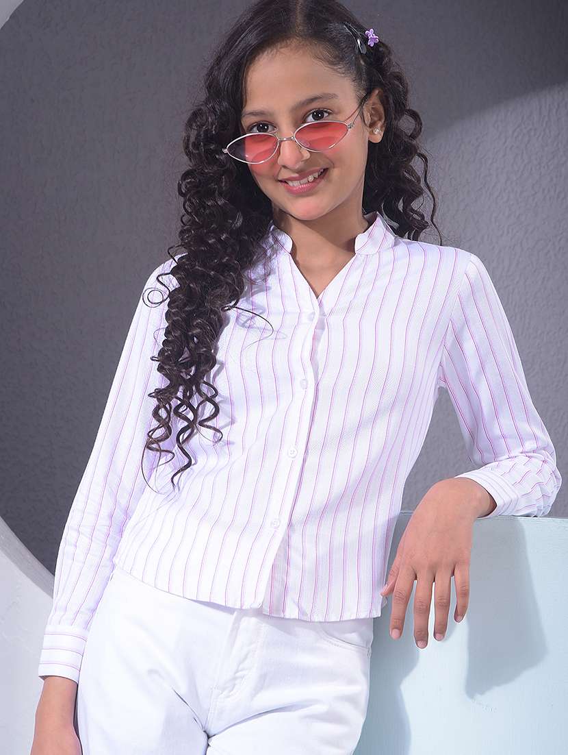 girls striped long sleeve shirt top