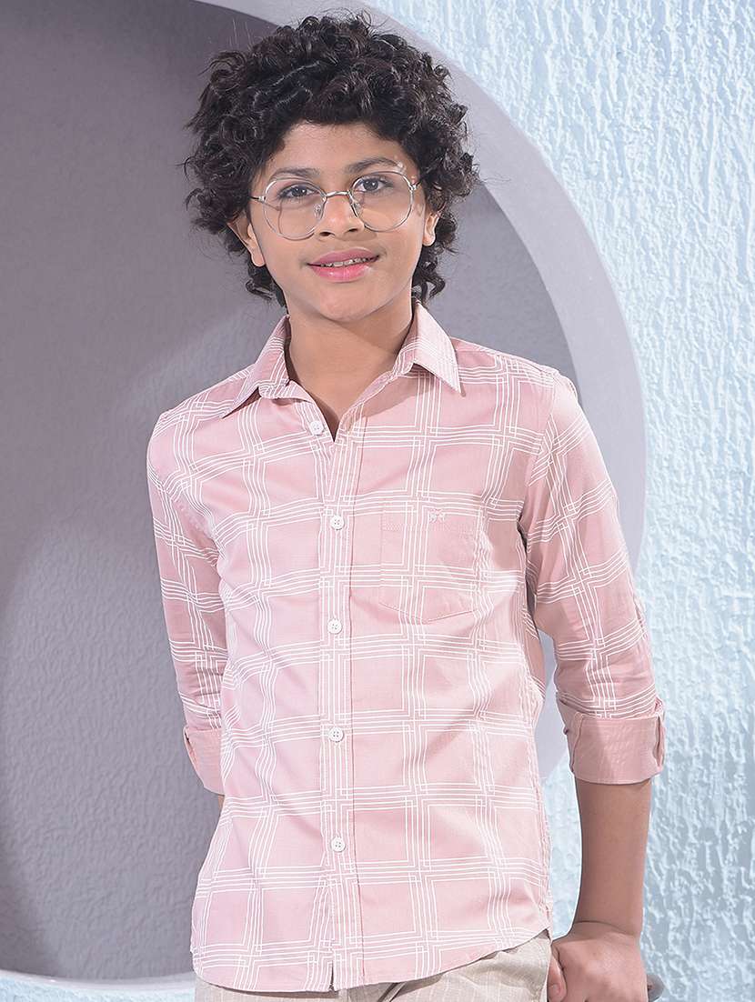 boys collared long sleeve regular fit shirt