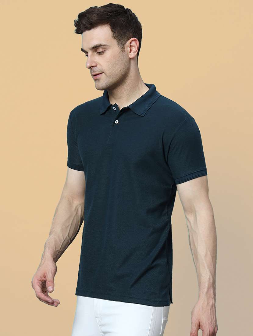 men solid short sleeve slim fit polo t-shirt - 22395515 -  Standard Image - 2