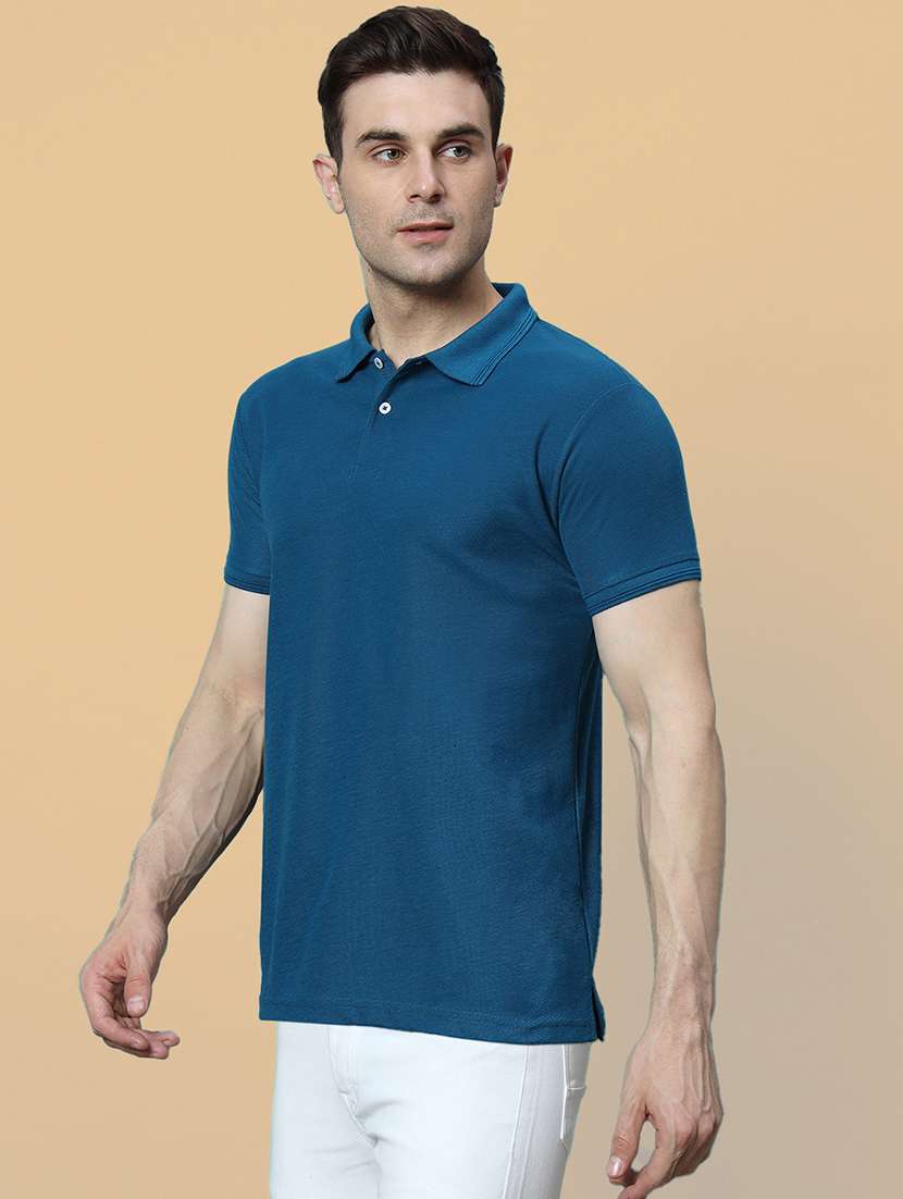 men solid short sleeve slim fit polo t-shirt - 22395524 -  Standard Image - 2