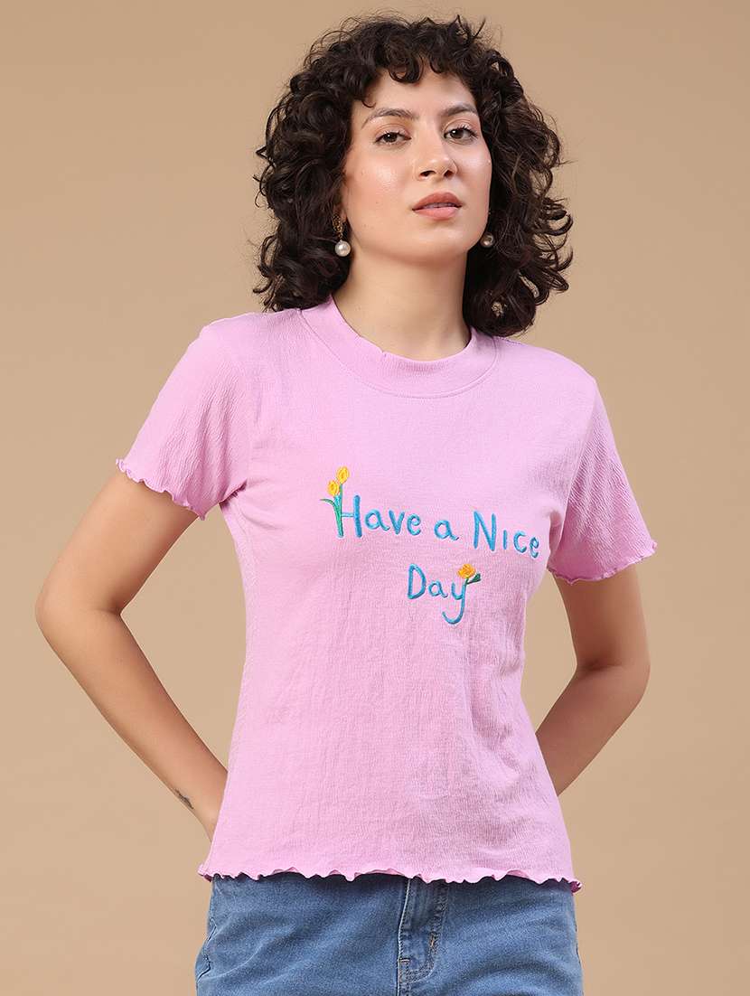 women embroidered short sleeves regular t-shirt - 22395581 -  Standard Image - 2
