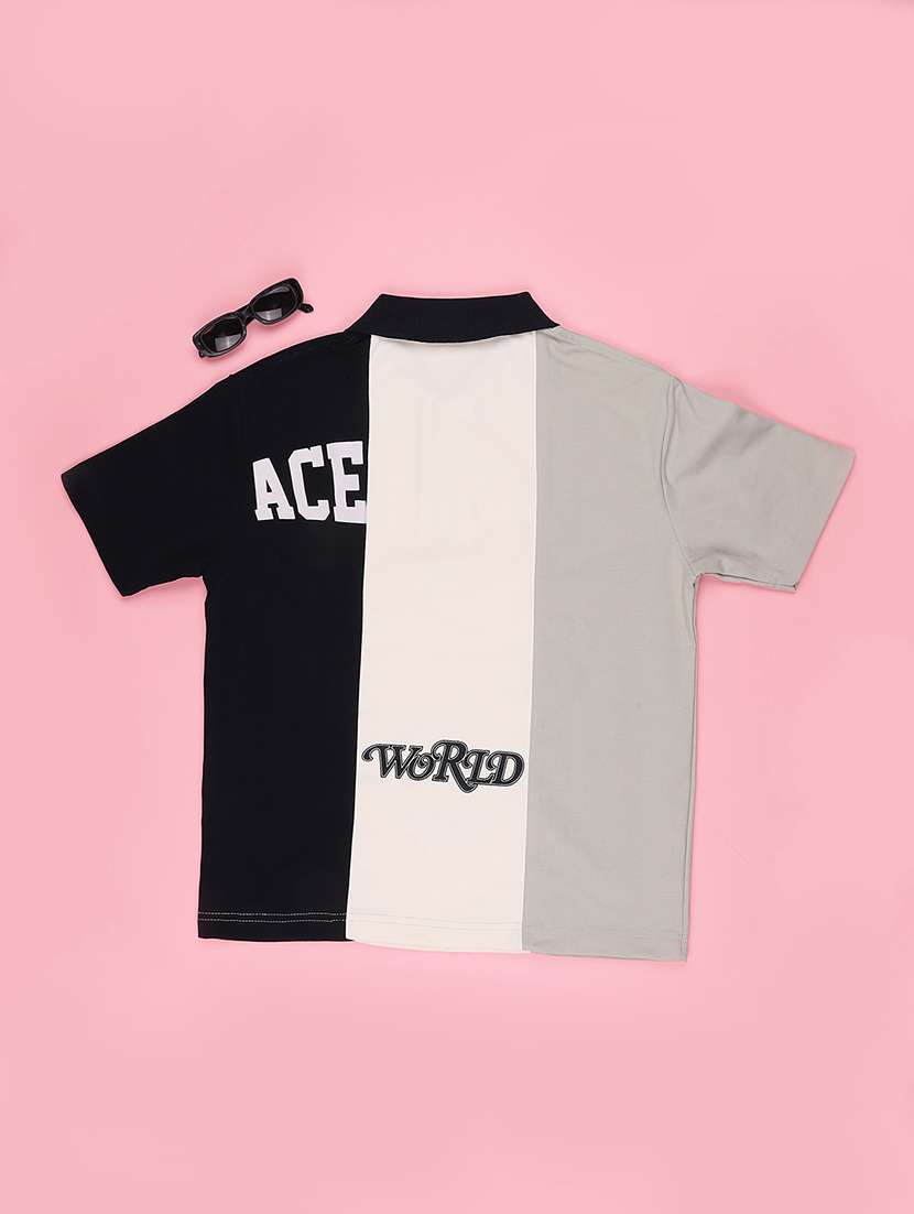 boys colourblocked short sleeves polo neck t-shirt - 22395626 -  Standard Image - 2