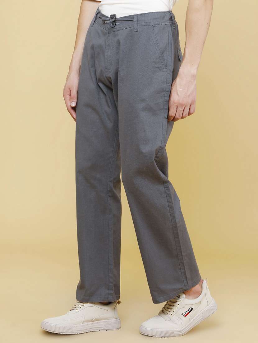 men solid mid rise flat front trouser - 22395823 -  Standard Image - 2
