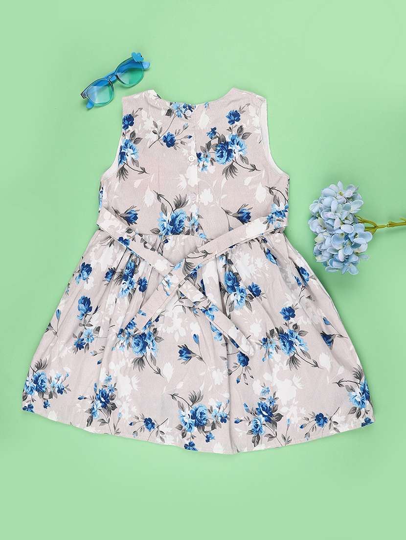 girls printed sleeveless fit and flare dress - 22396015 -  Standard Image - 2