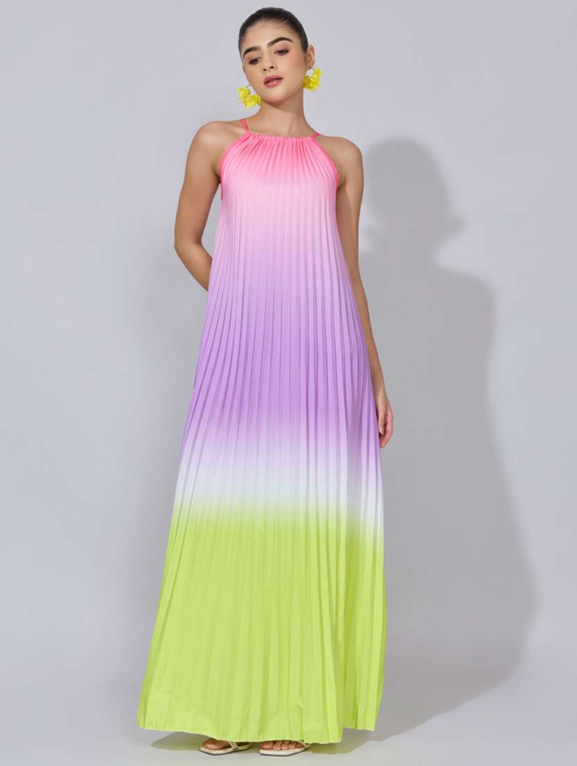 women ombre print halter neck a-line dress - 22396117 -  Standard Image - 2