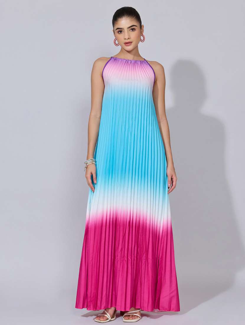 women ombre print halter neck a-line dress - 22396118 -  Standard Image - 2