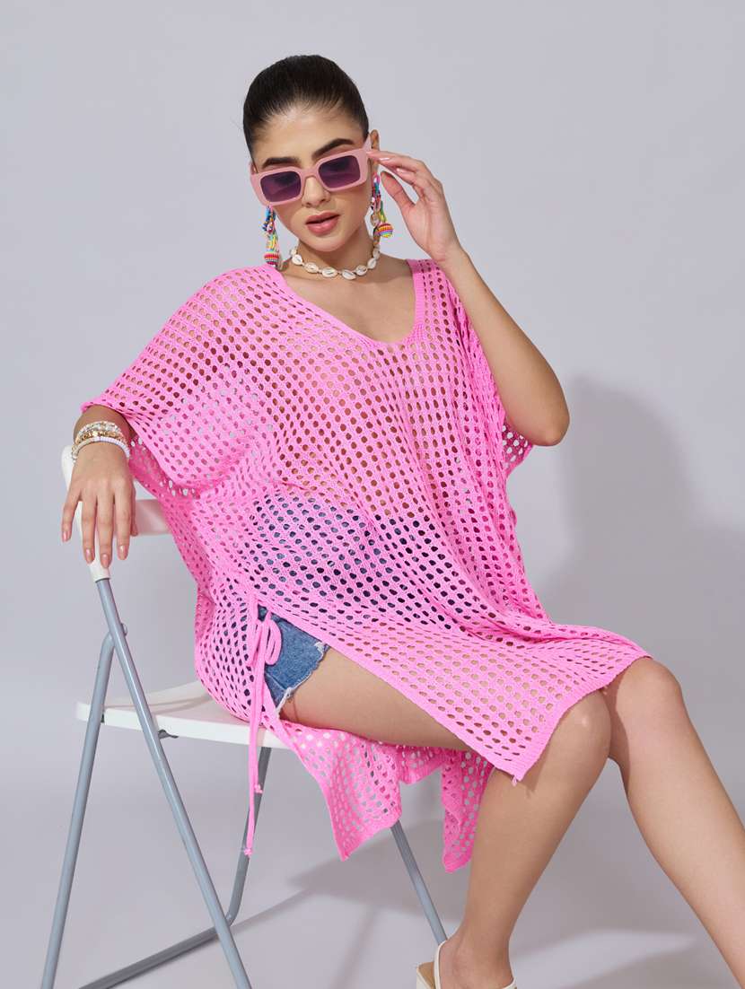 women solid shirt sleeve sheer asymmetric top