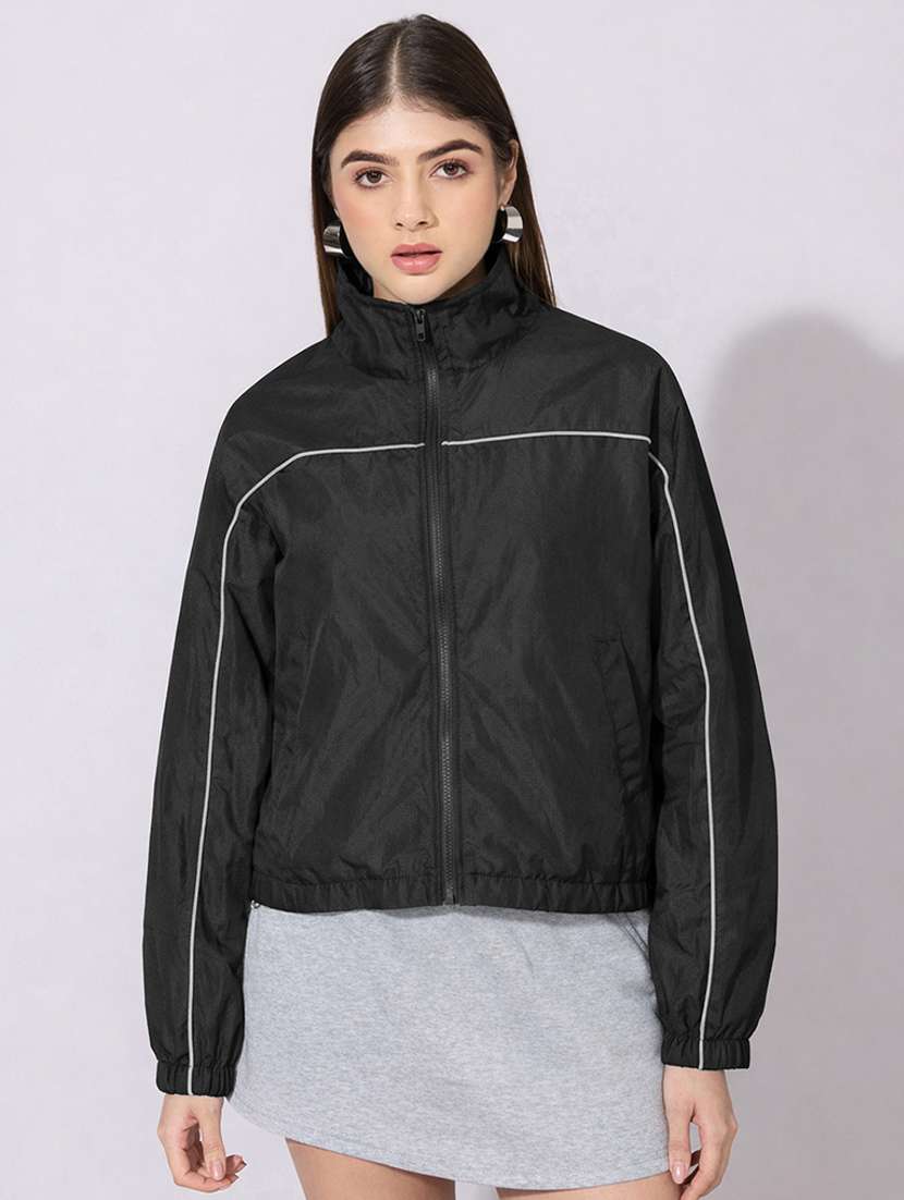 women solid long sleeve windcheater jacket - 22396166 -  Standard Image - 2