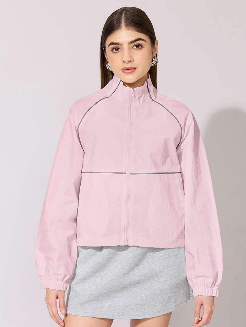 women solid long sleeve windcheater jacket - 22396167 -  Standard Image - 2