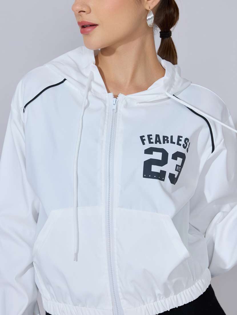 women back print long sleeve hooded jacket - 22396193 -  Standard Image - 2
