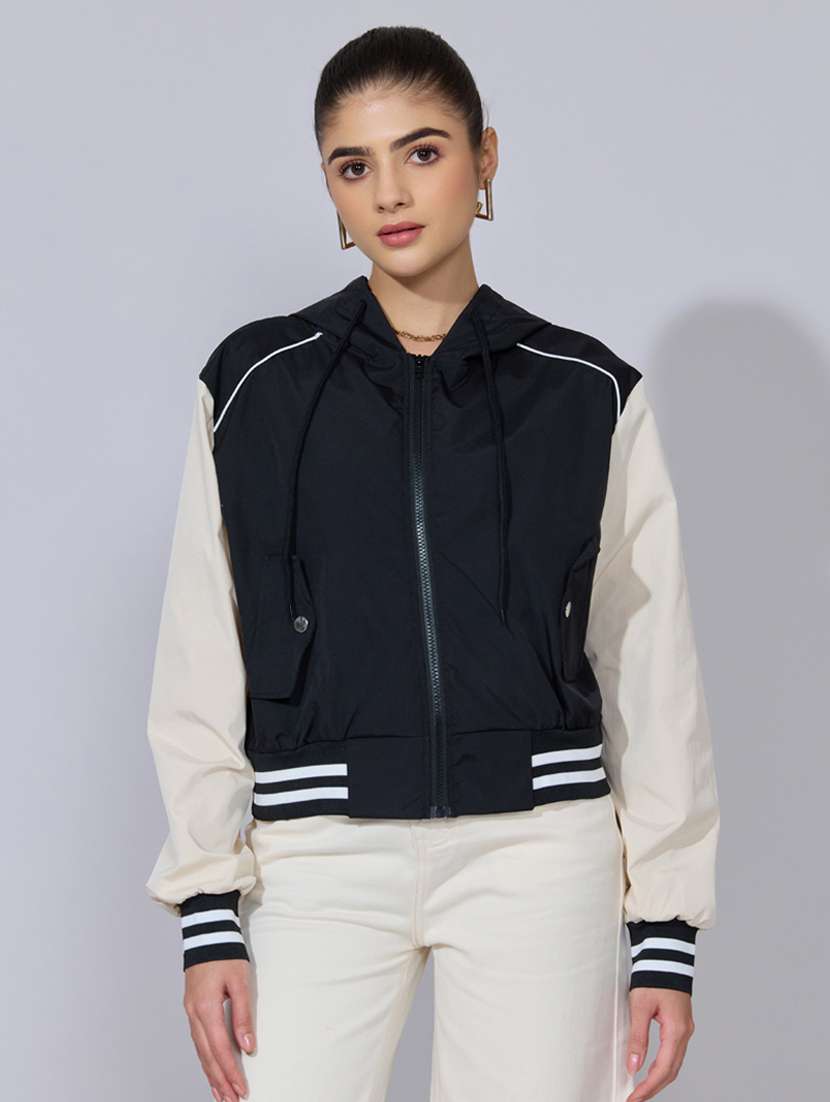 women long sleeve hooded bomber jacket - 22396196 -  Standard Image - 2