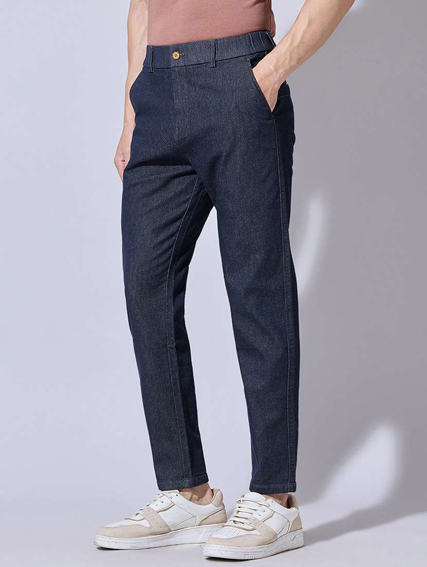 men plain mid rise full length jeans - 22396199 -  Standard Image - 2