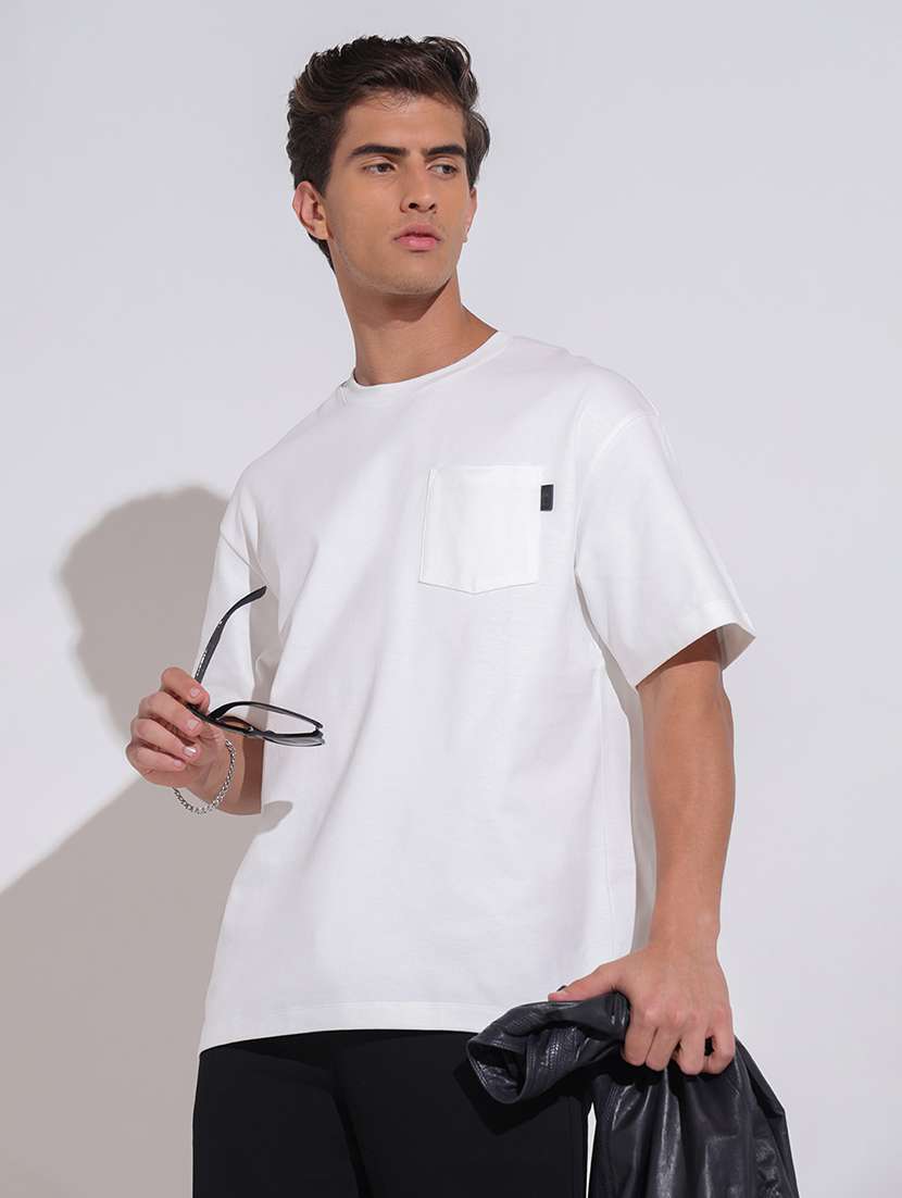 men solid short sleeve oversized t-shirt