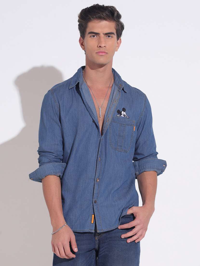 men solid long sleeve regular fit casual shirt - 22396261 -  Standard Image - 2