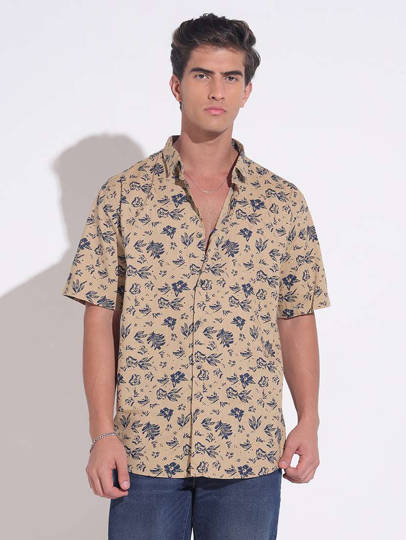 men printed short sleeve regular fit casual shirt - 22396262 -  Standard Image - 2