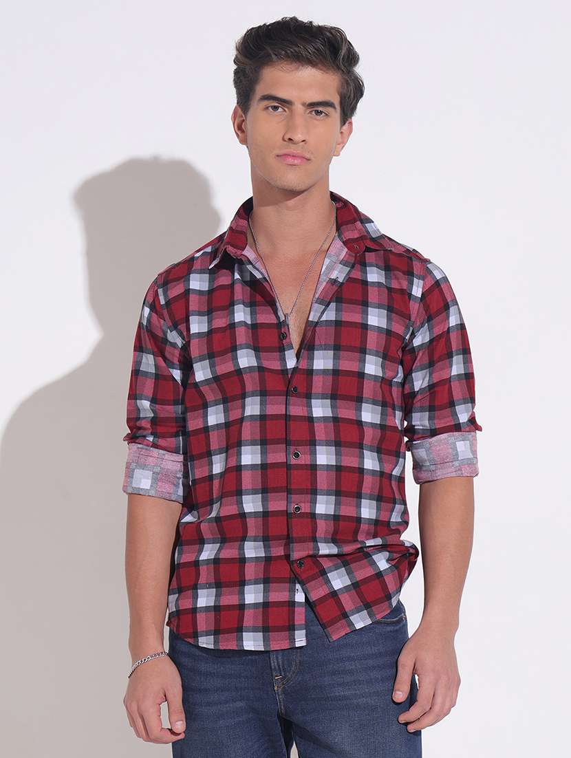 men checkered long sleeve regular fit casual shirt - 22396266 -  Standard Image - 2