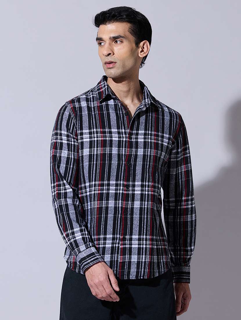 men checkered long sleeve regular fit casual shirt - 22396289 -  Standard Image - 2