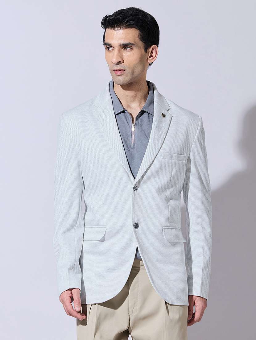 men printed lapel collar single breasted blazer - 22396309 -  Standard Image - 2