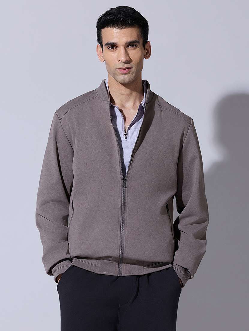 men solid long sleeve bomber jacket - 22396335 -  Standard Image - 2