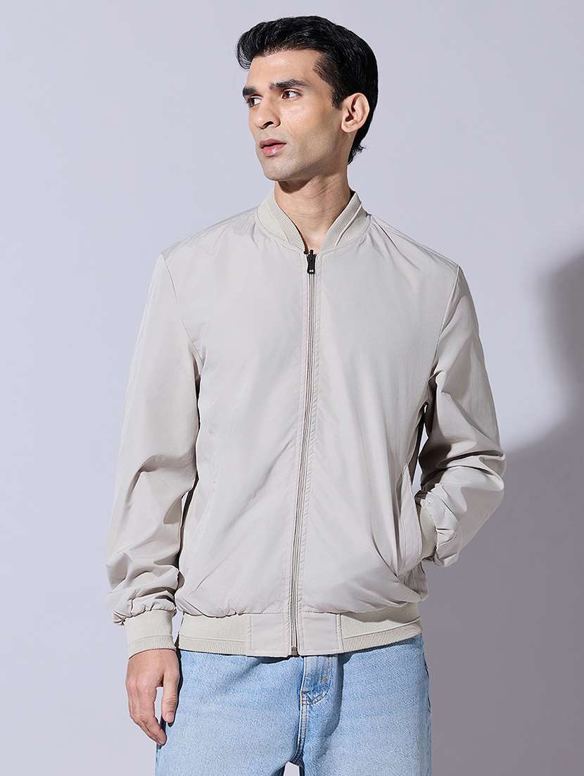 men solid long sleeve bomber jacket - 22396341 -  Standard Image - 2