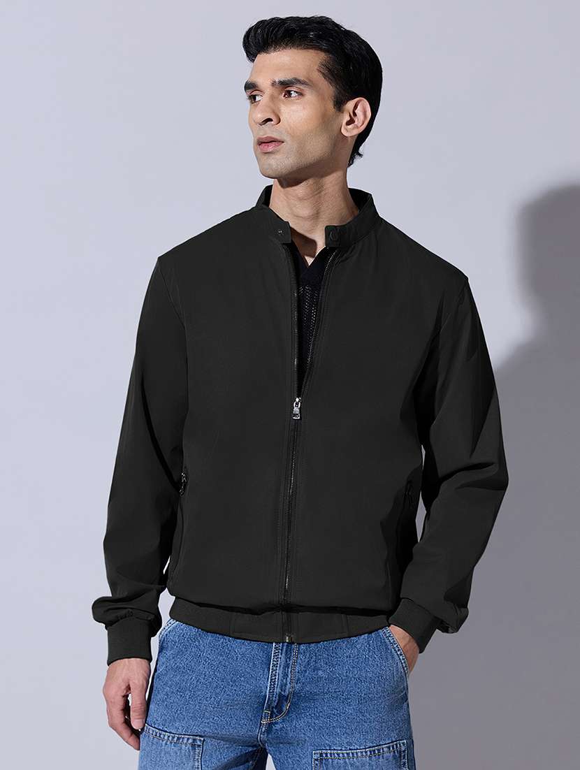 men solid long sleeve bomber jacket - 22396351 -  Standard Image - 2