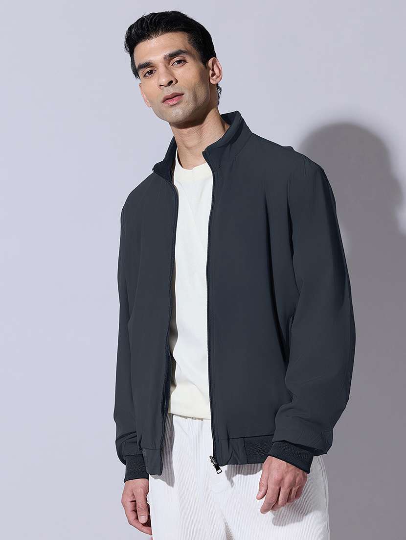 men solid long sleeve bomber jacket - 22396352 -  Standard Image - 2