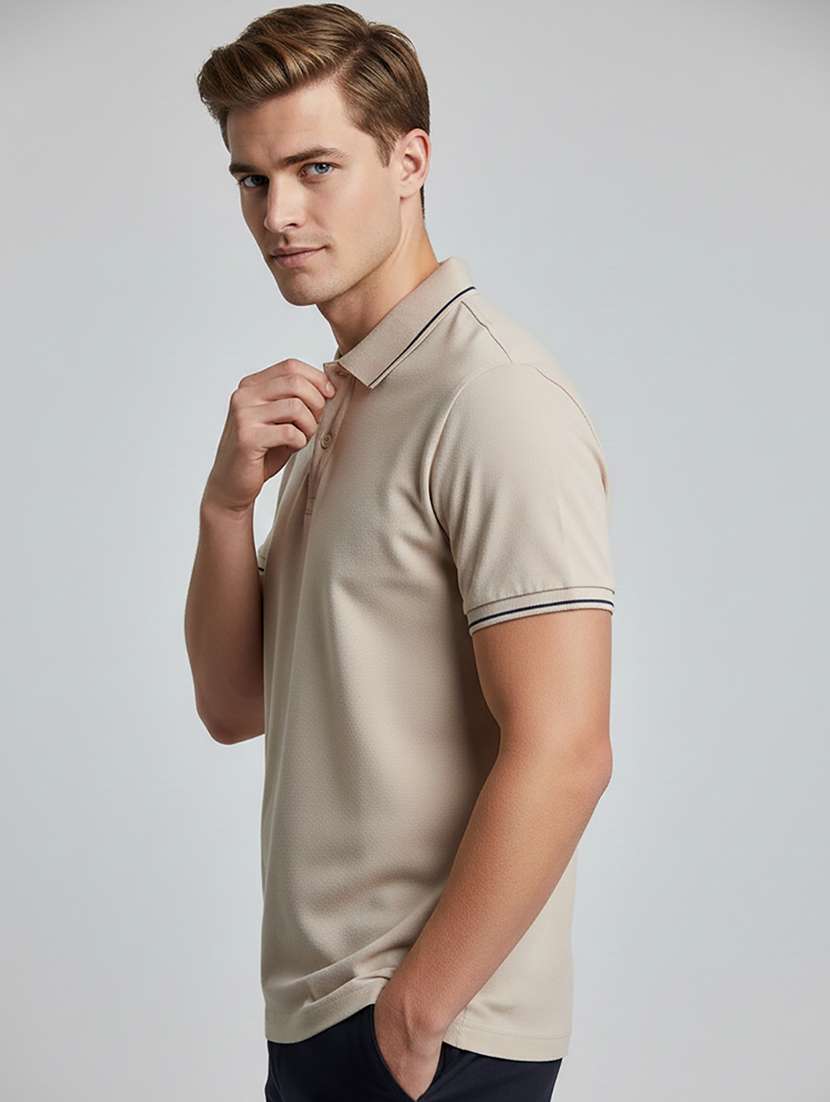 men solid short sleeve regular fit polo t-shirt - 22396741 -  Standard Image - 2