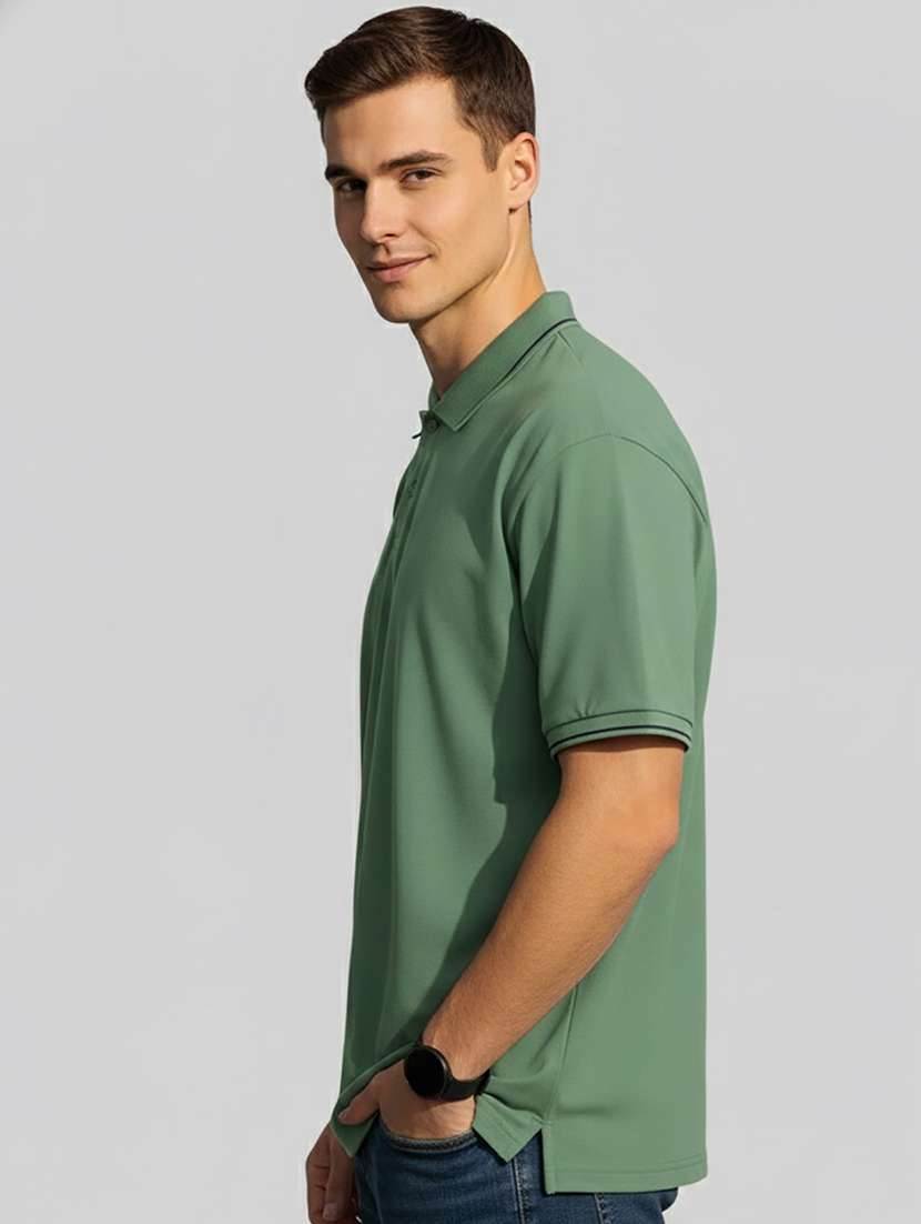men solid short sleeve regular fit polo t-shirt - 22396750 -  Standard Image - 2