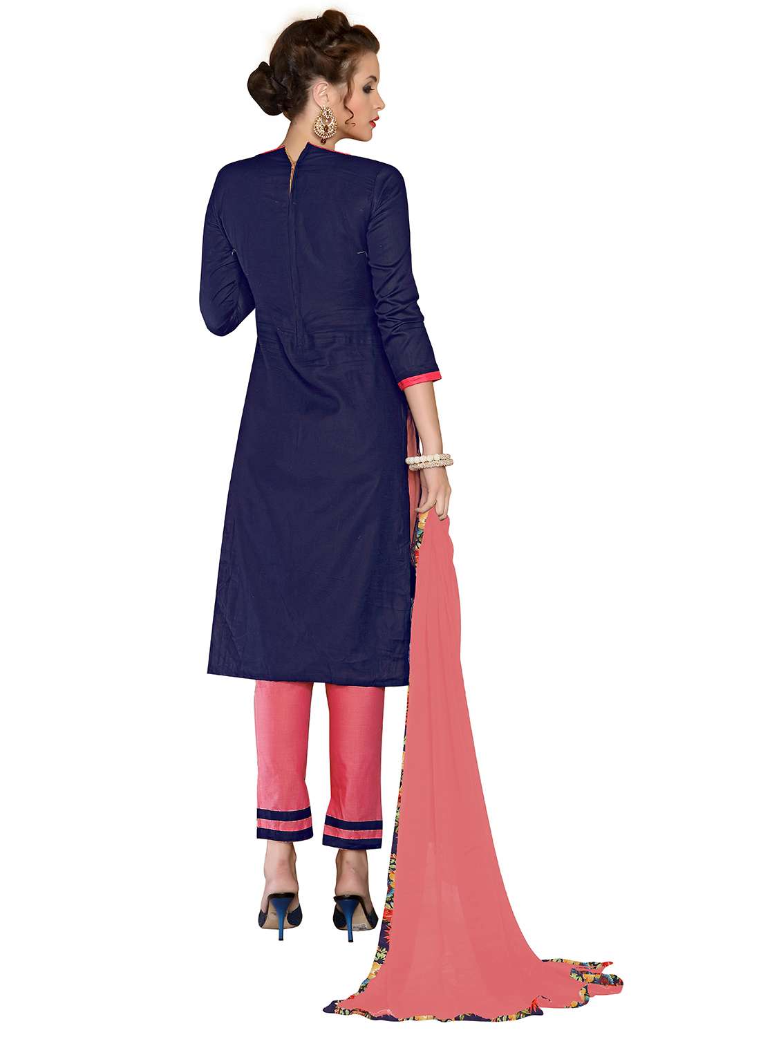 women solid with work unstitched suit set - 22396815 -  Standard Image - 2