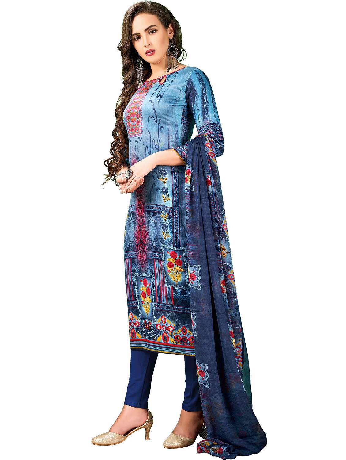 women printed unstitched suit set - 22396821 -  Standard Image - 2