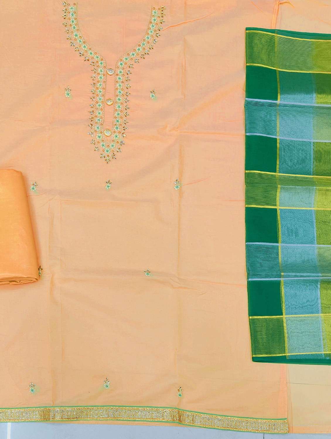 women solid with work unstitched suit set - 22397040 -  Standard Image - 2