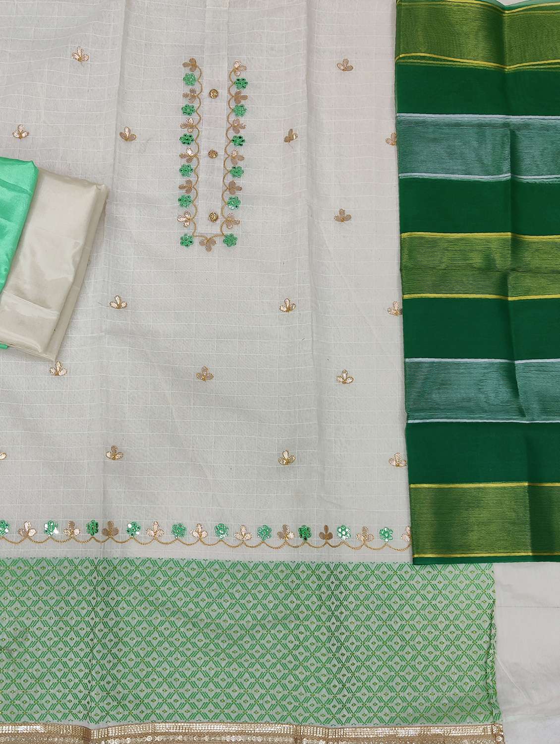 women solid with work unstitched suit set - 22397042 -  Standard Image - 2