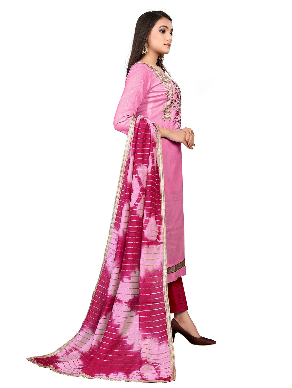 women solid with work unstitched suit set - 22397061 -  Standard Image - 2