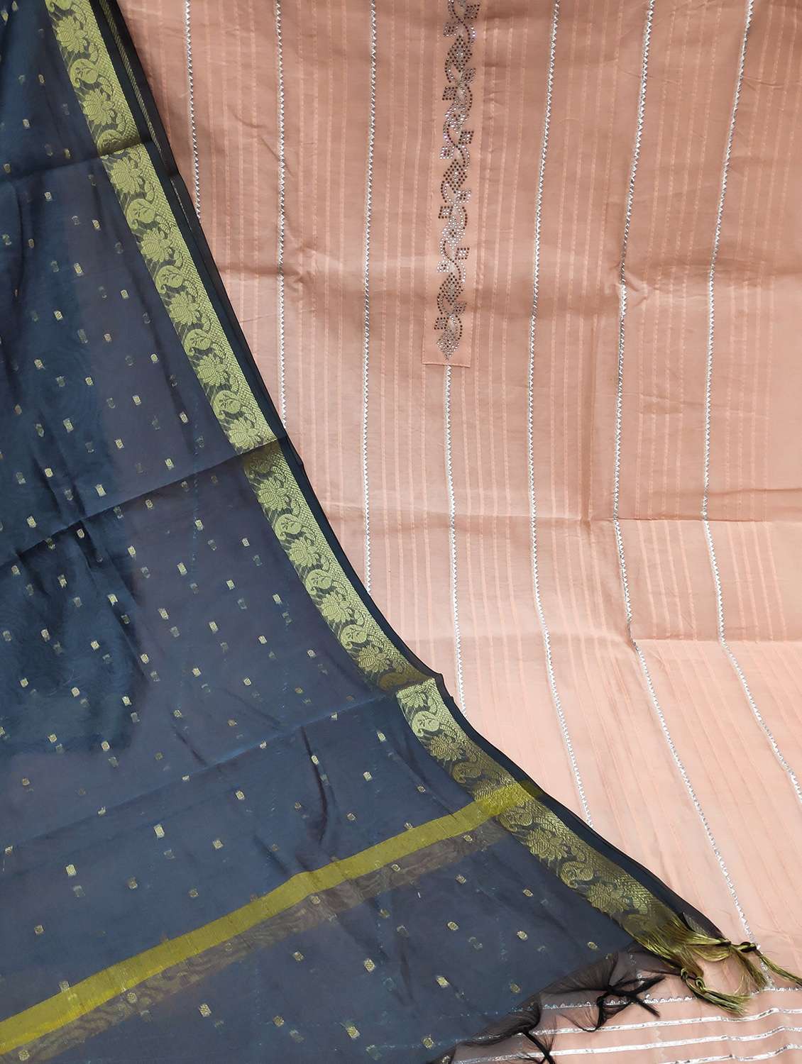 women solid with work unstitched suit set - 22397108 -  Standard Image - 2