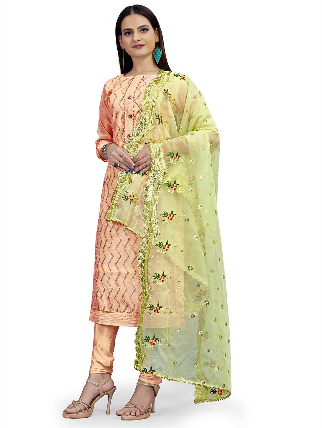 women solid with work unstitched suit set - 22397151 -  Standard Image - 2