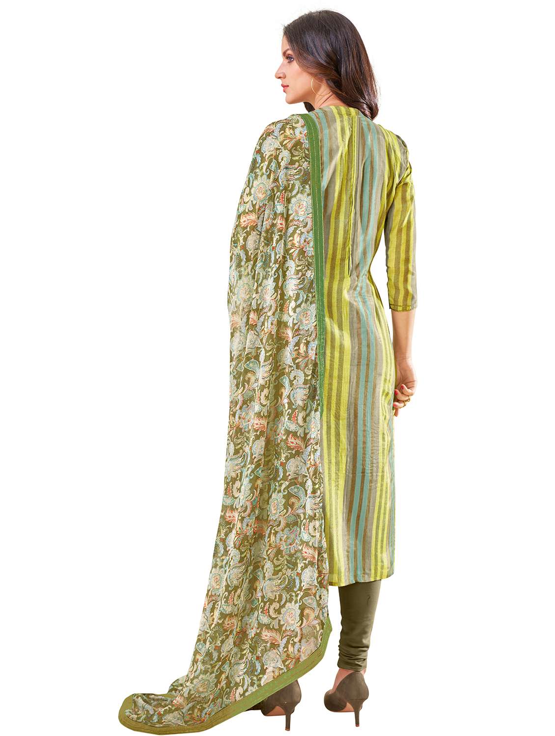women striped unstitched suit set - 22397196 -  Standard Image - 2