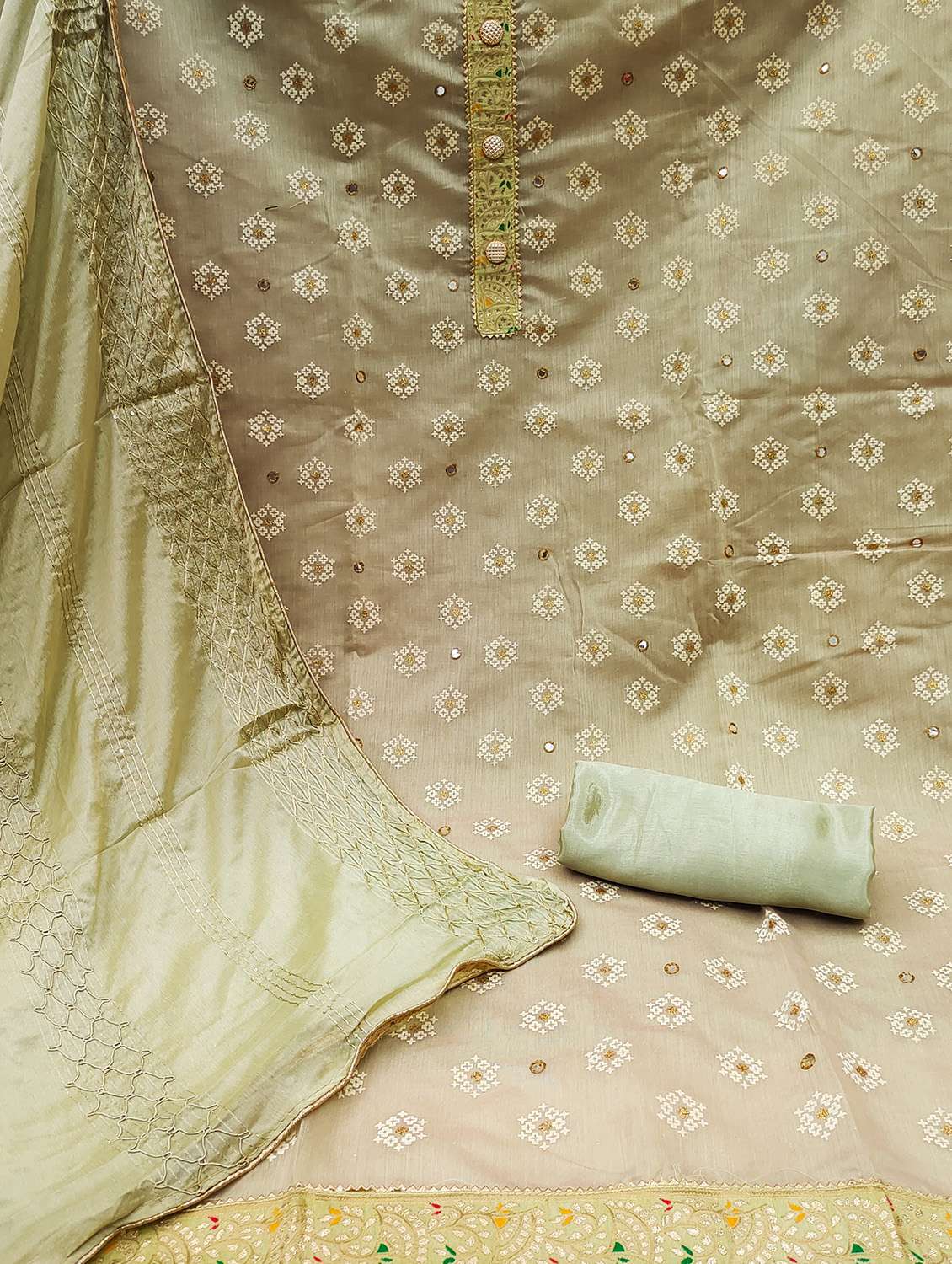 women solid with work unstitched suit set - 22397252 -  Standard Image - 2