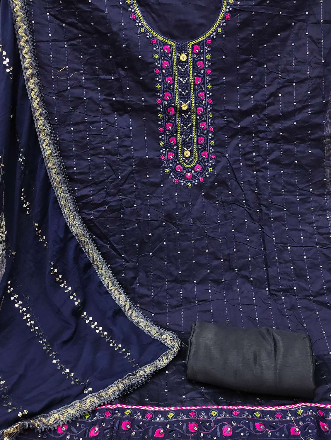 women solid with work unstitched suit set - 22397265 -  Standard Image - 2