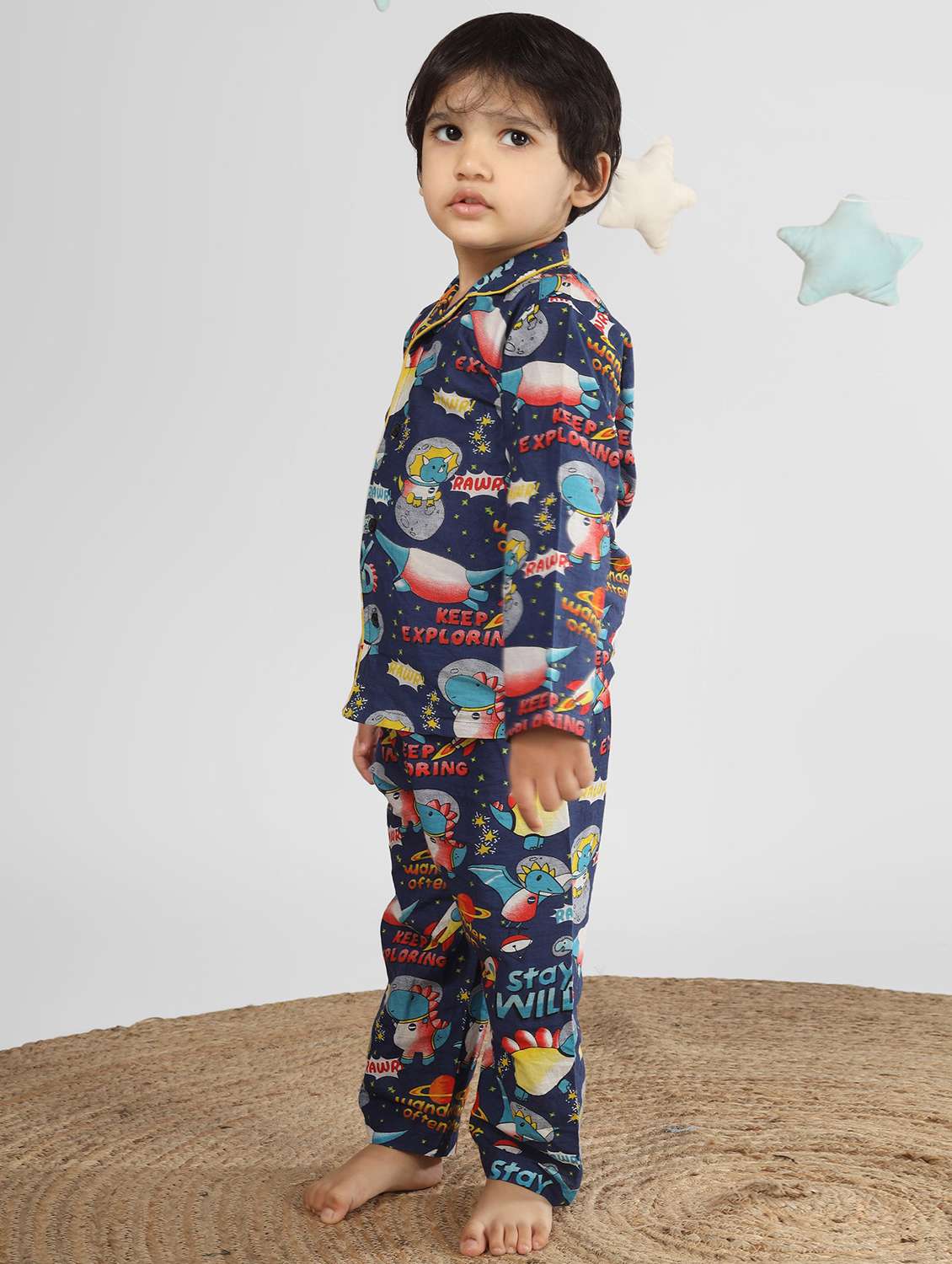 Kids Printed Nightwear Pyjama Set - 22397282 -  Standard Image - 2