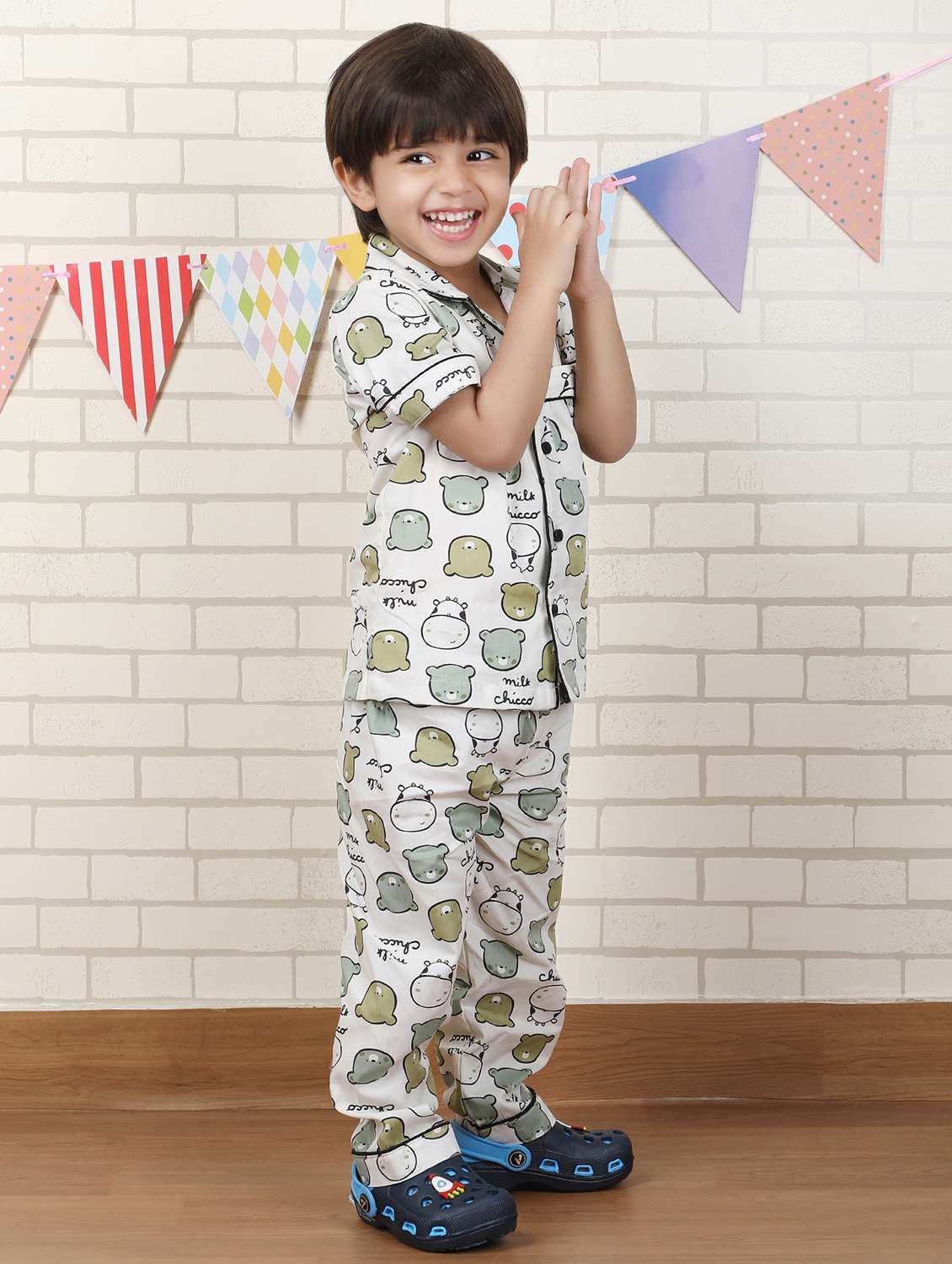kids printed nightwear pyjama set - 22397290 -  Standard Image - 2