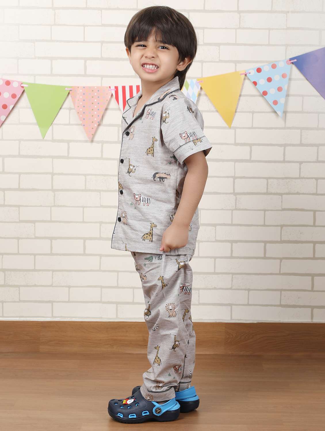 kids printed nightwear pyjama set - 22397330 -  Standard Image - 2